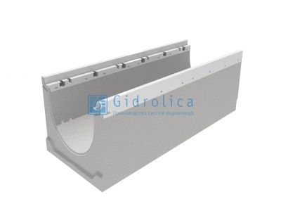 Лоток водоотводный бетонный коробчатый(СО-150мм), с оцинкованной насадкой, с уклоном 0,5% КUу 100.24,8 (15).20(13,5)-BGZ-V,№ -9