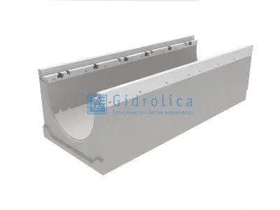 Лоток водоотводный бетонный коробчатый (СО-300мм), с оцинкованной насадкой, с уклоном 0,5% КUу 100.39,9 (30).46,5(39,5) - BGZ-V, № 14